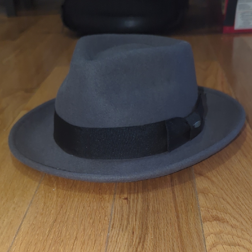 Scala Charcoal Hat with Ebony Band